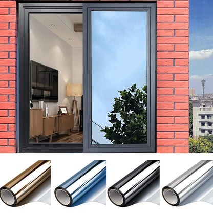 Side by side: bare window vs DAYHIDE mirror pane